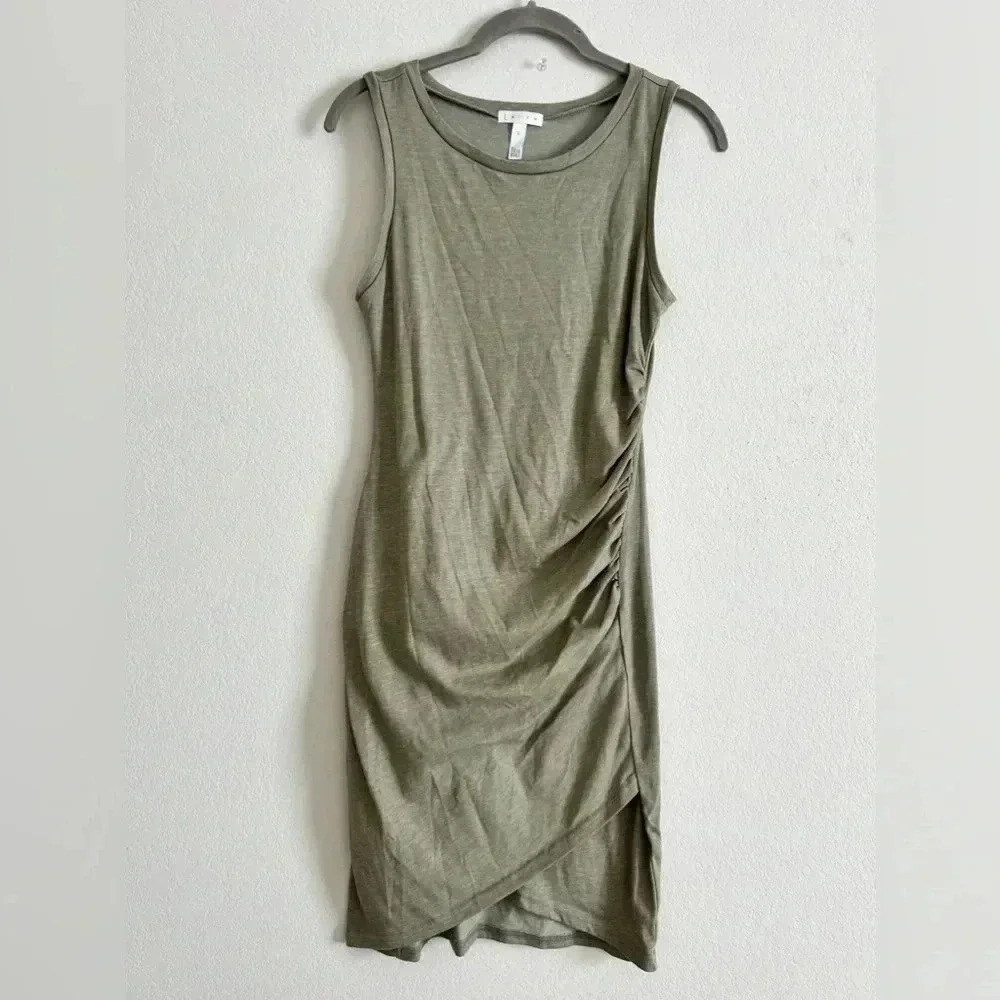 Leith Rushed Bodycon Sleeveless Dress | size small